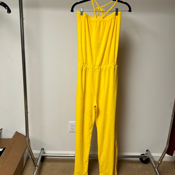 Monrow Pants & Jumpsuits Monrow Terry Cloth Bandeau Jumpsuit Sunshine Poshmark